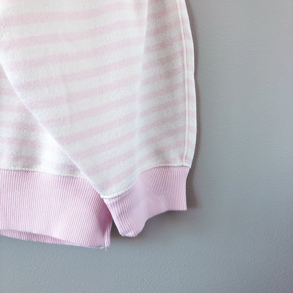 Aerie pink stripe oversized sweater large crewneck sweatshirt NWT - Picture 9 of 16